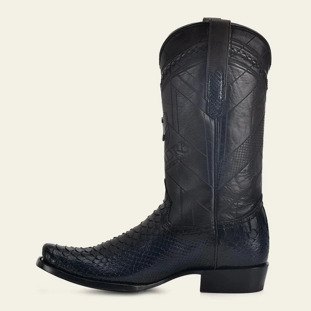 1J2FPH - Cuadra blue dress cowboy python leather boots for men