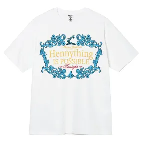 3Forty Inc Men Hennything is Possible T-Shirt (White Glitter)