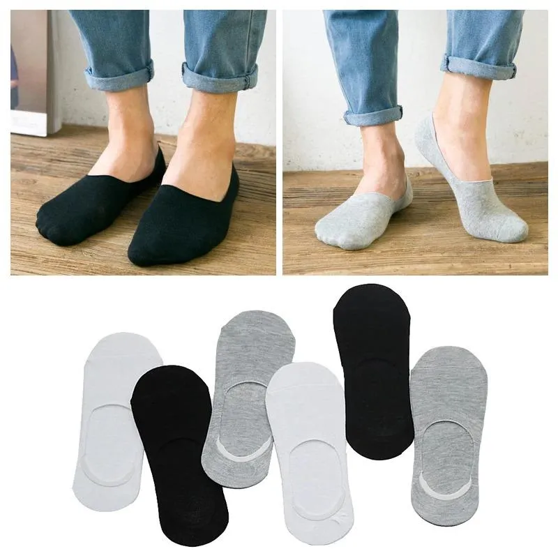 3Pair Invisible Short Thin Ankle Boat Socks with Shallow Mouth for Men