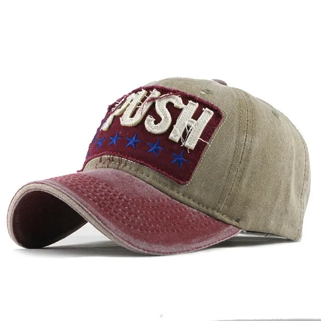 5 Star Push Embroidered Baseball Cap