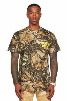 Acko Beige Tree Camo Graphic T-Shirt