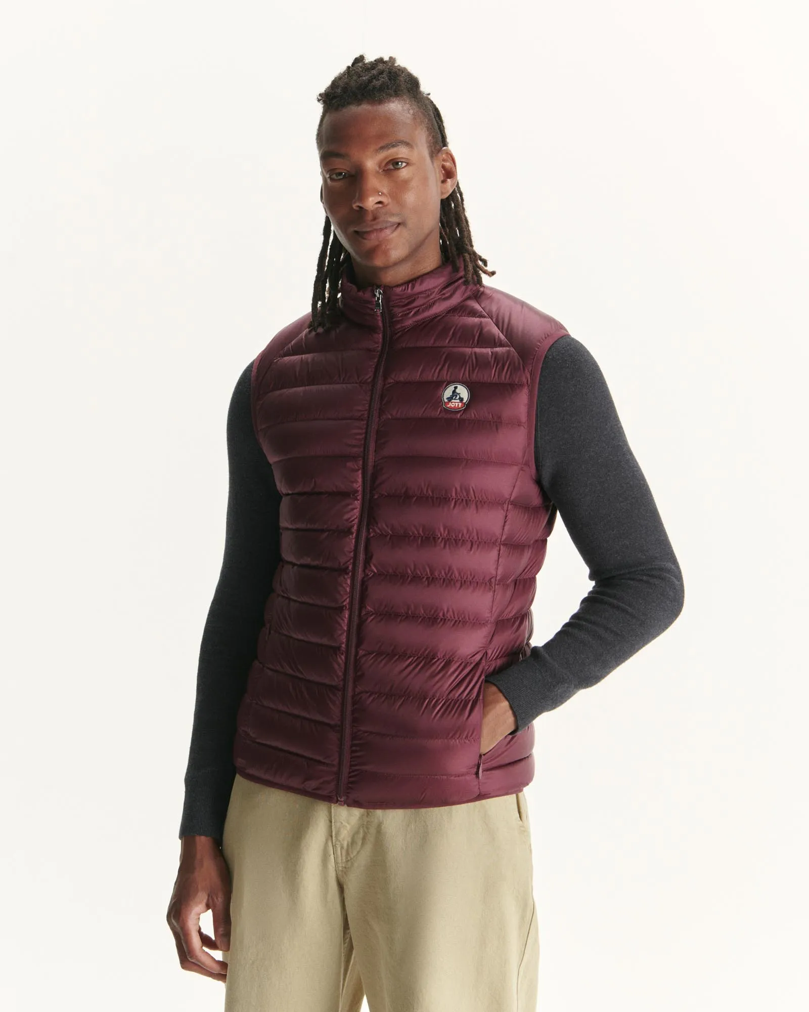 Aubergine Sleeveless down jacket Tom