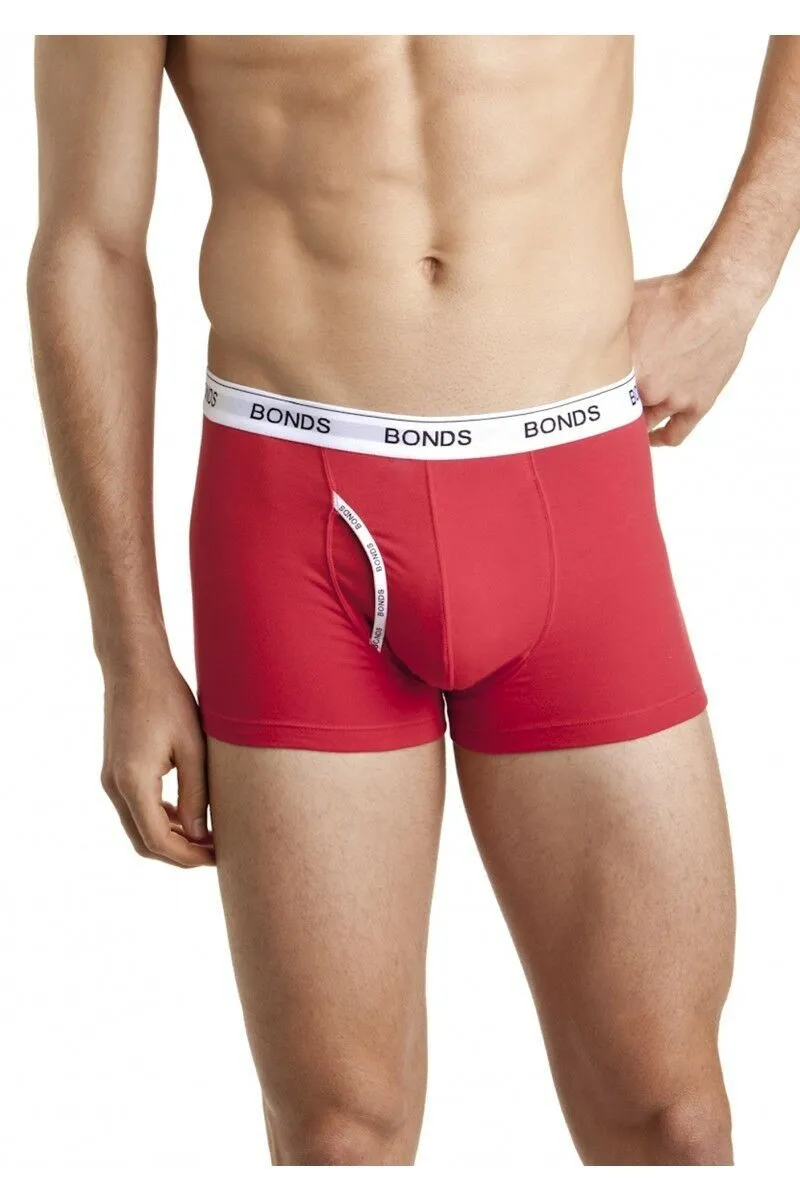 Authentic Bonds Mens Guyfront Trunks Underwear Shorts Red/White