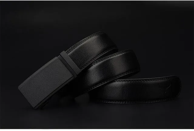 Automatic Ratchet Buckle with Cow Genuine Leather Belts for Men