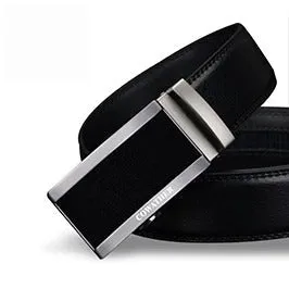 Automatic Ratchet Buckle with Cow Genuine Leather Belts for Men