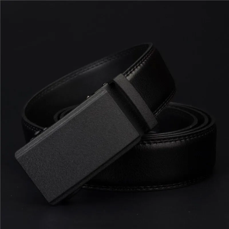 Automatic Ratchet Buckle with Cow Genuine Leather Belts for Men