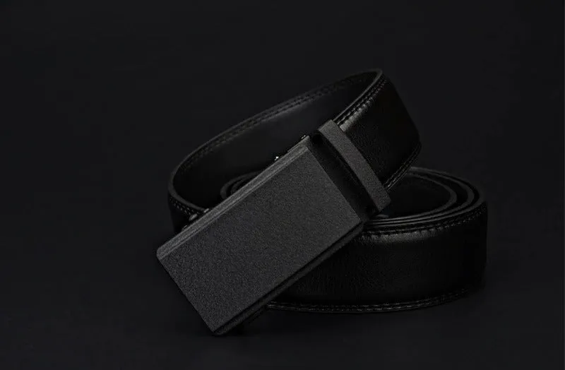 Automatic Ratchet Buckle with Cow Genuine Leather Belts for Men