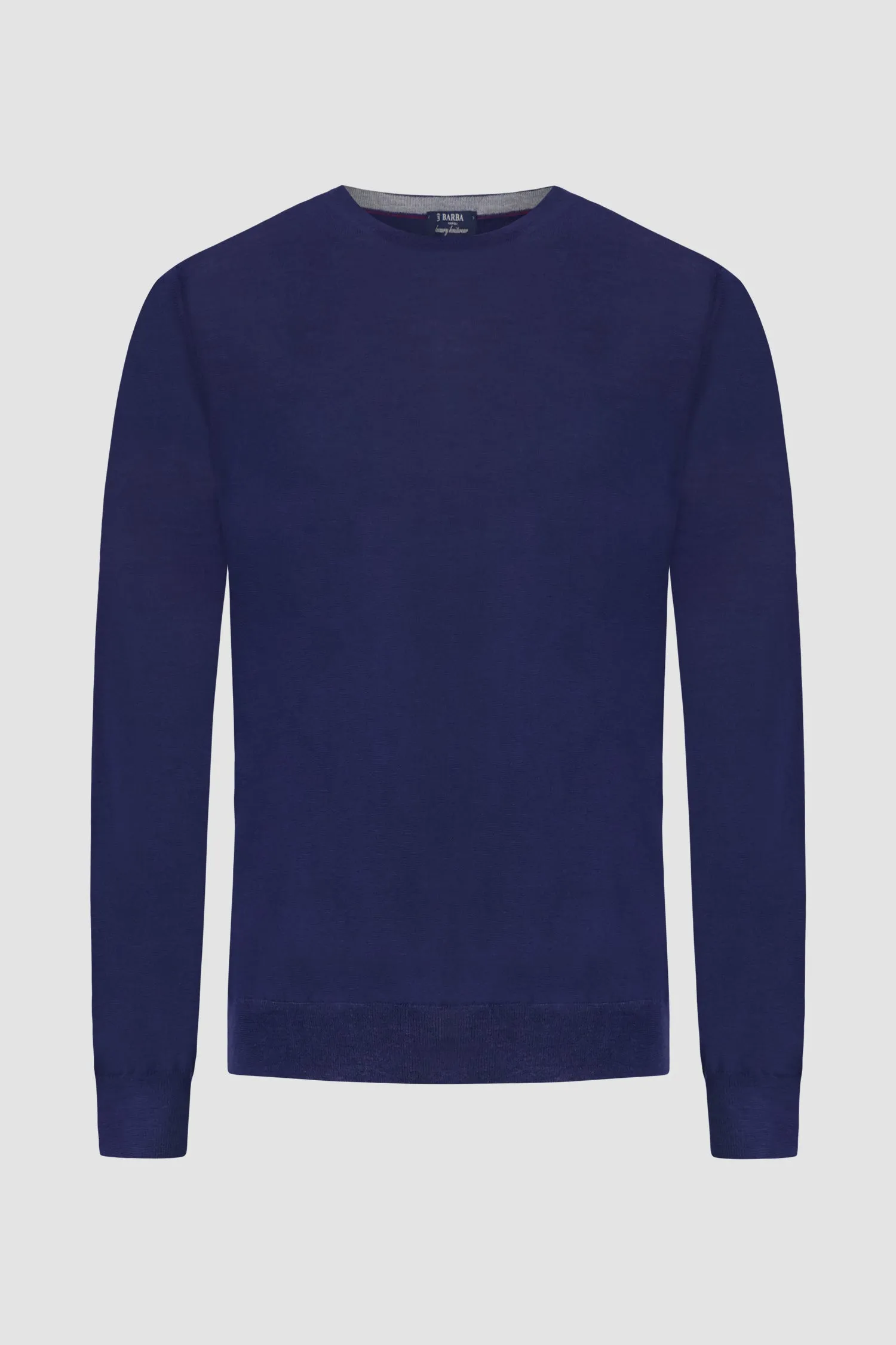 Barba Napoli Blue Round Neck Paricollo Sweater