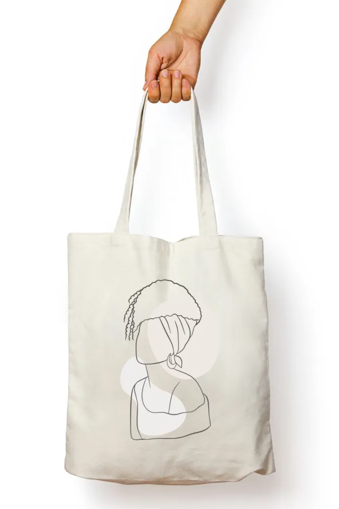 Black/White Aesthetic Tote Bag with Zipper