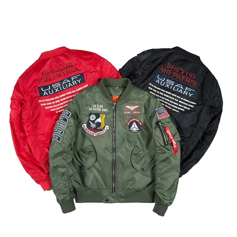 Bomber Men Badge Air Pilot MA-1 Men's Jacket Hip Hop Outwear