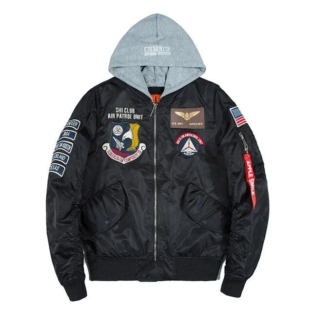 Bomber Men Badge Air Pilot MA-1 Men's Jacket Hip Hop Outwear