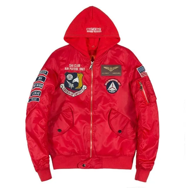 Bomber Men Badge Air Pilot MA-1 Men's Jacket Hip Hop Outwear