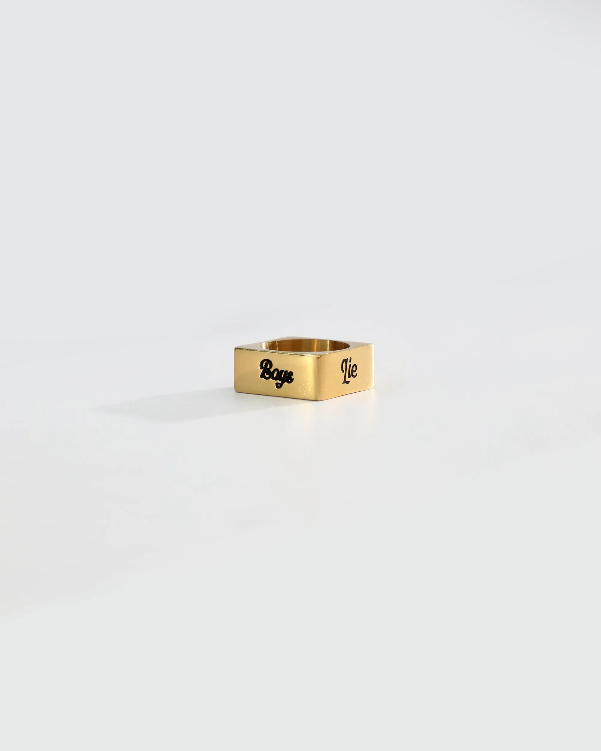 Boys Lie Gold / Rhodium Logo Ring