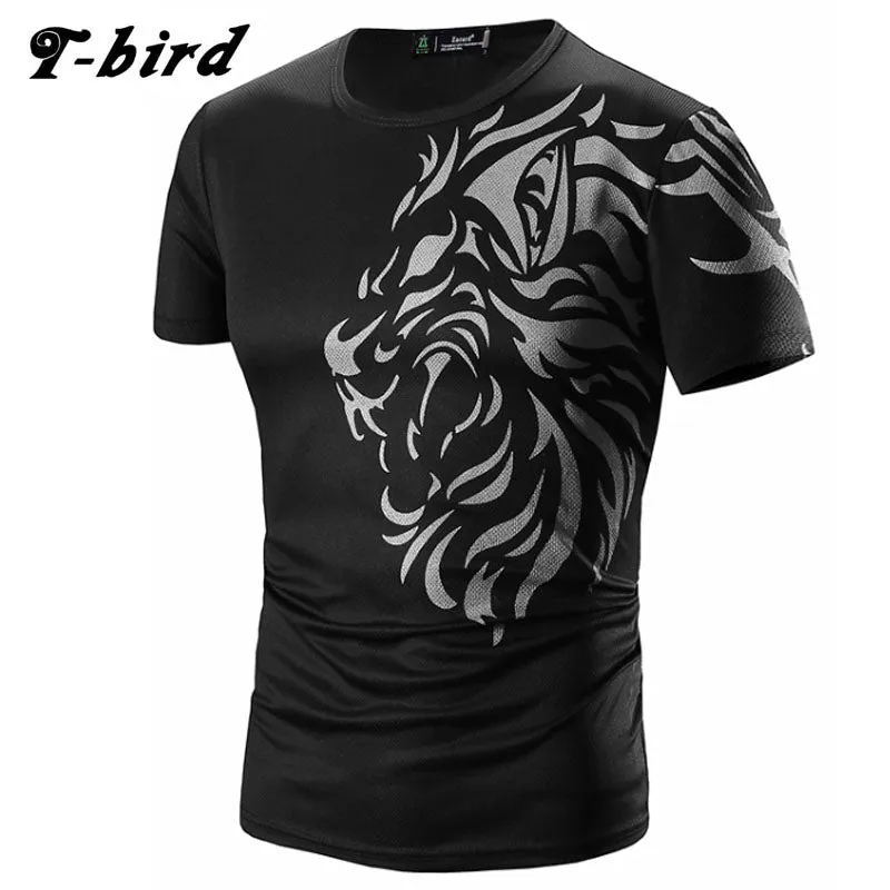 Brand Short Sleeve Hip Hop Male  T-Shirts Mens Tattoo Printing