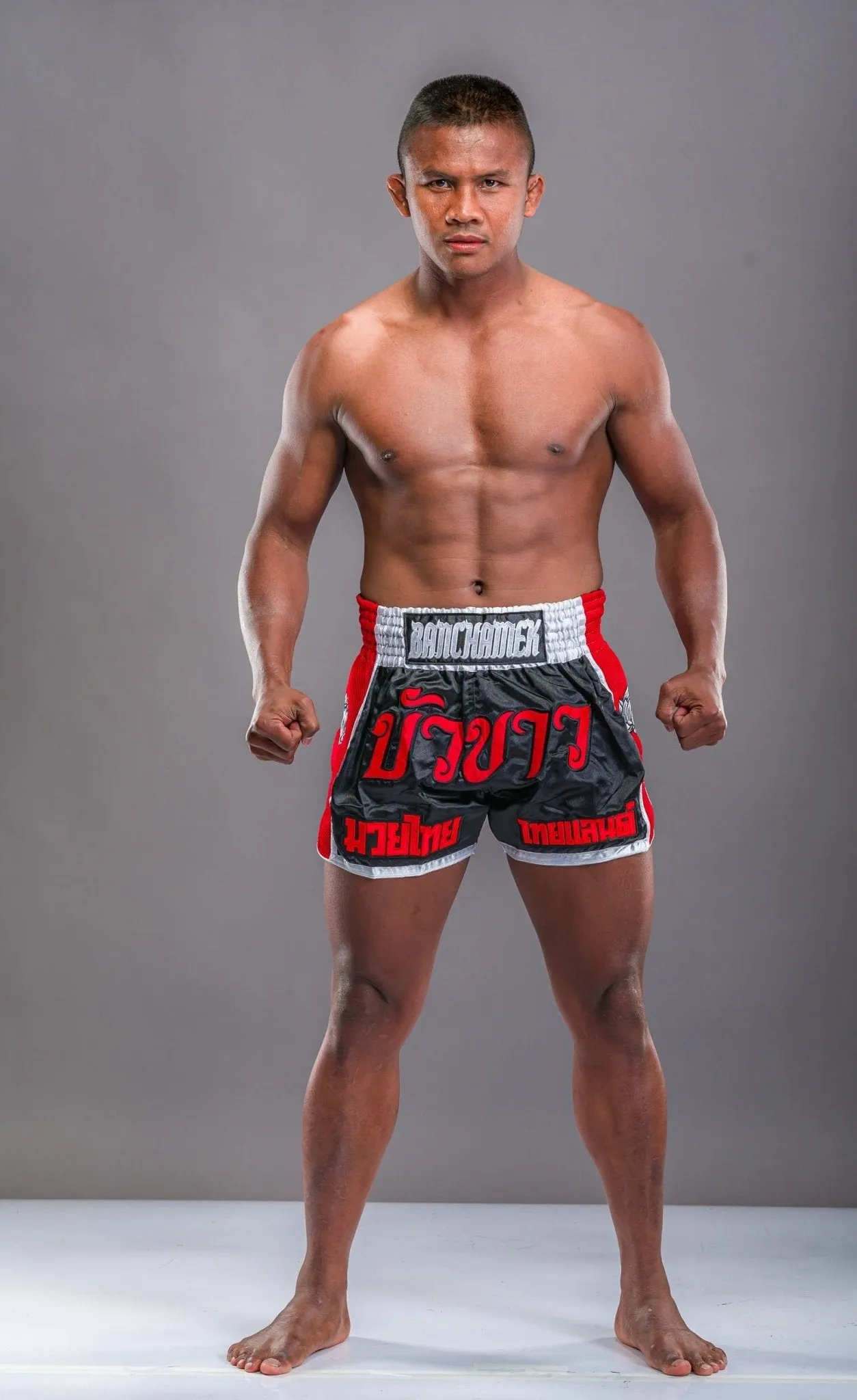 Buakaw Shorts BFG1-4 BLACK WHITE RED