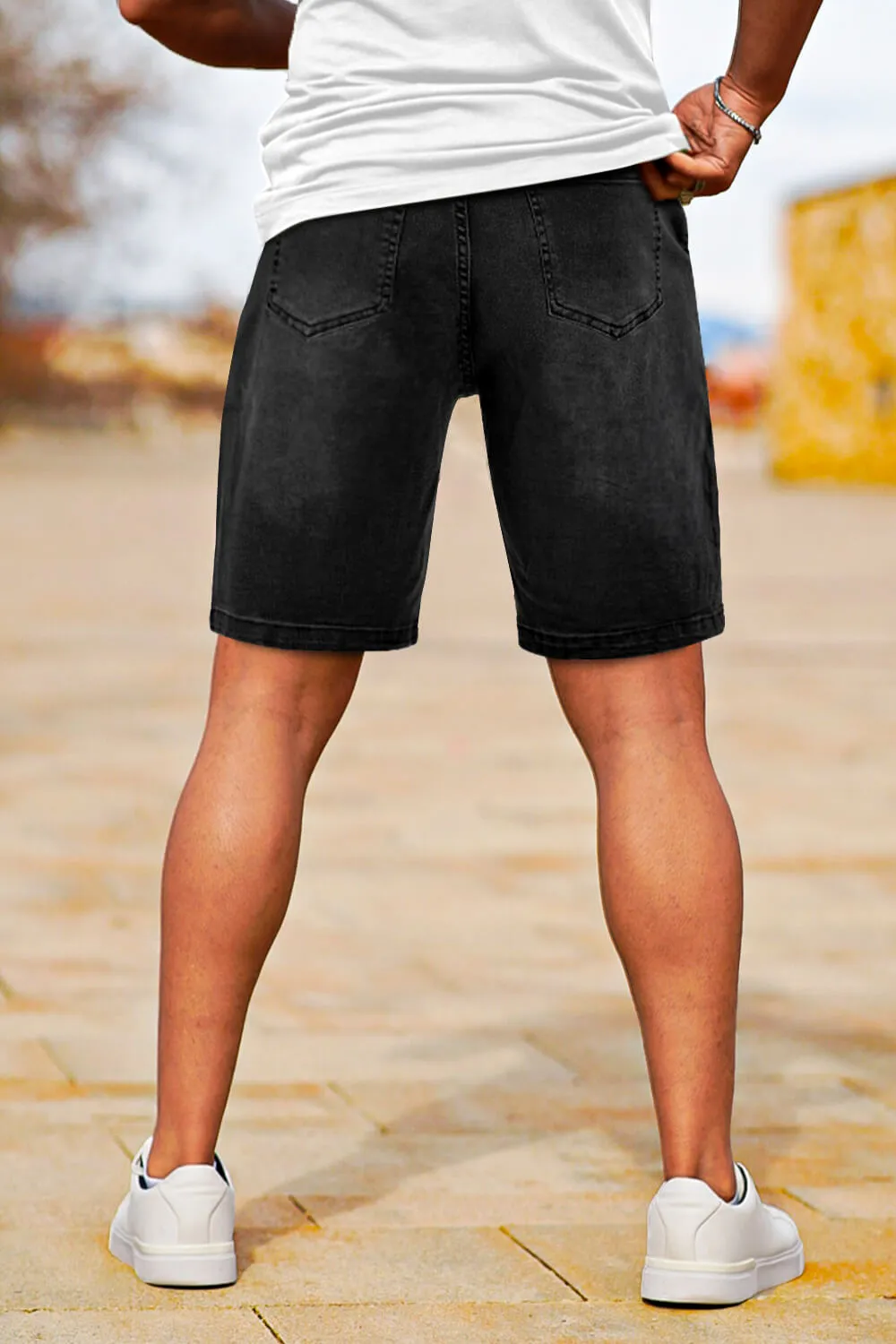 Buy $80 Free Shipping Men's Stretch Denim Short - Black