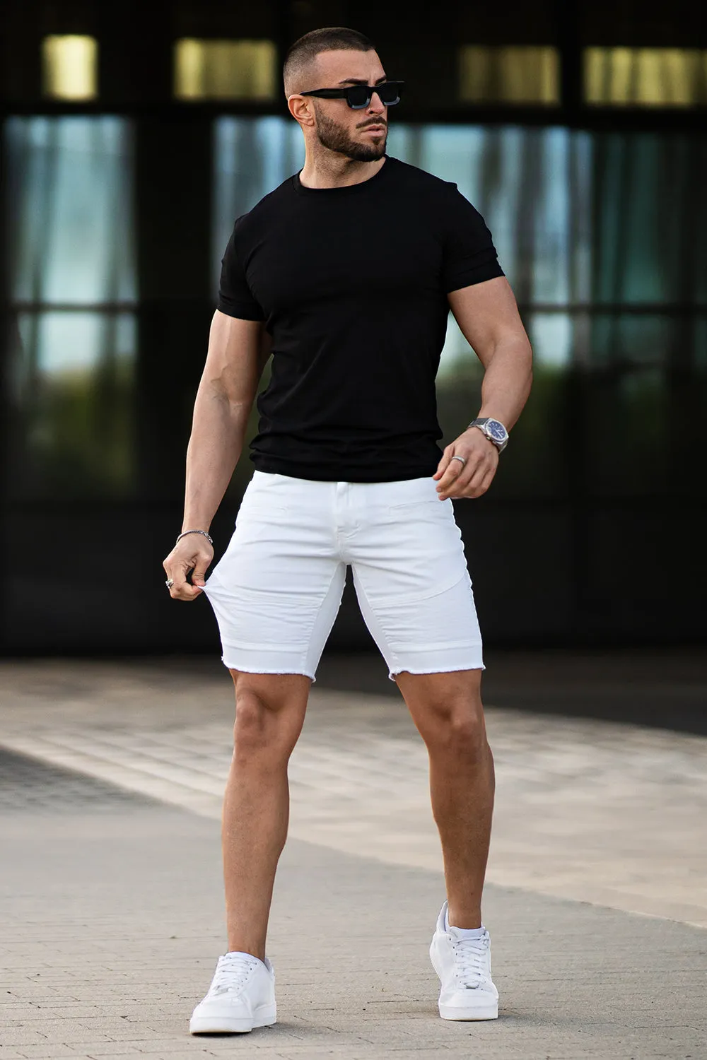 Buy $80 Free Shipping Men's Stretch Denim Short - White