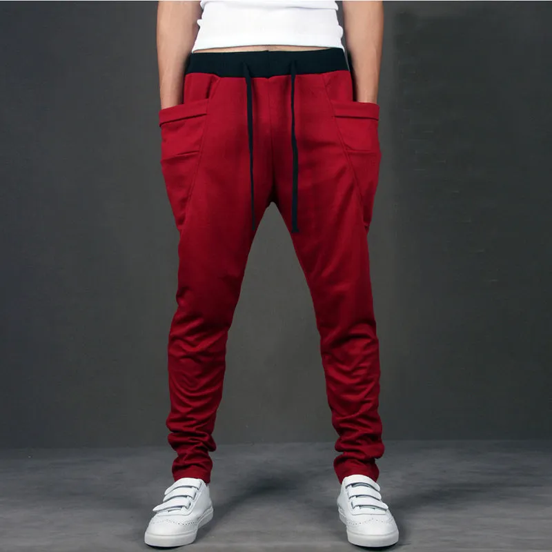 Casual Men Pants Unique Big Pocket Hip Hop Harem Pants Trousers