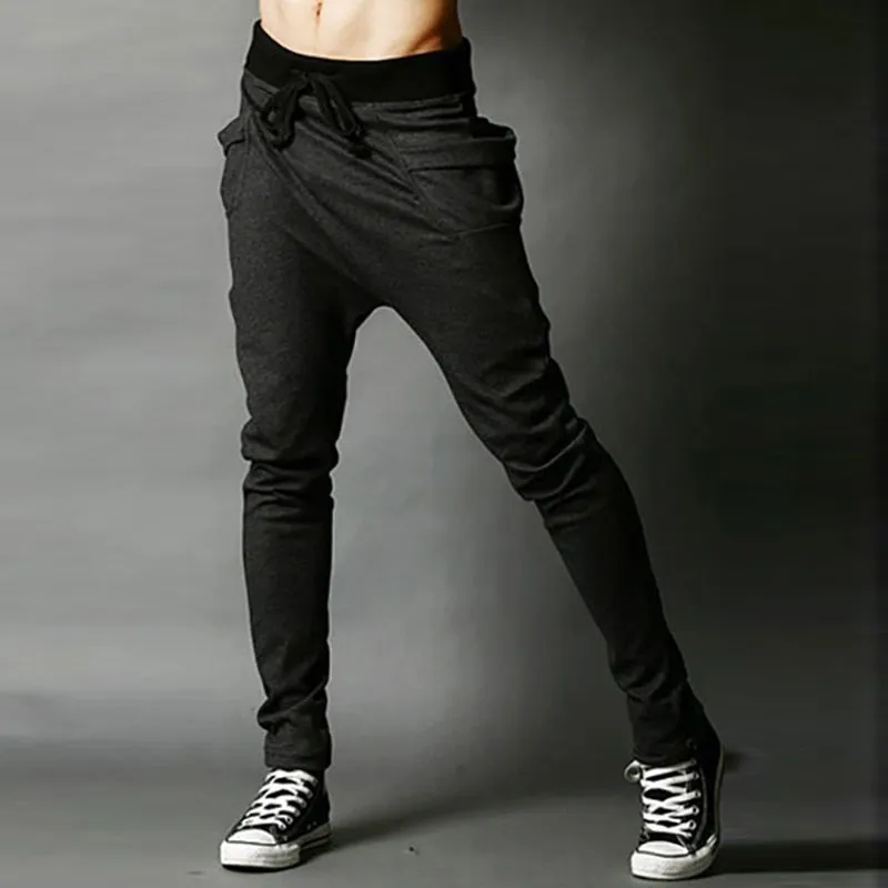 Casual Men Pants Unique Big Pocket Hip Hop Harem Pants Trousers