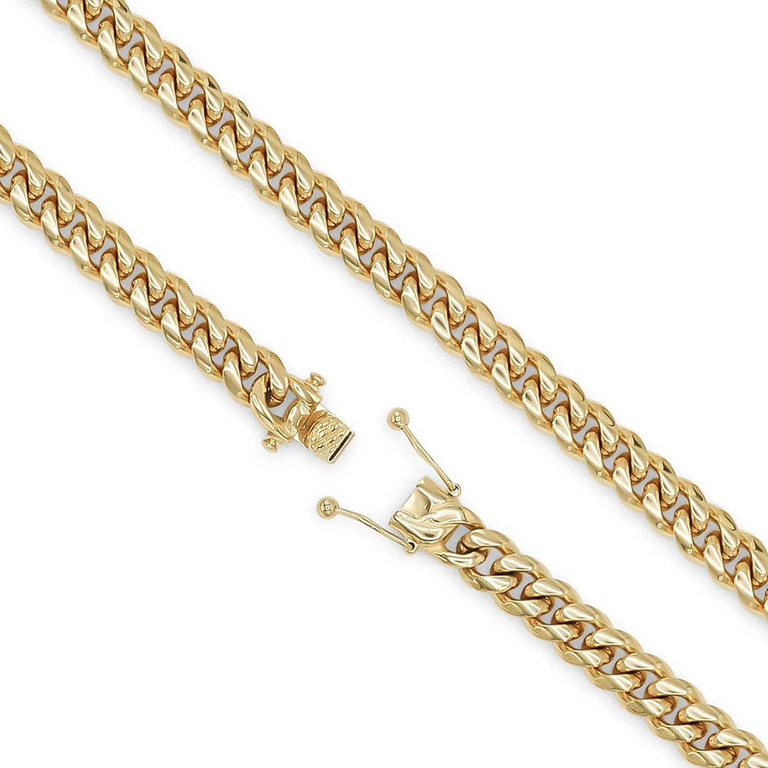 Cuban Link Chain 14K Gold Plated Curb Bracelet 8.5" Stainless Steel Jewelry For Men