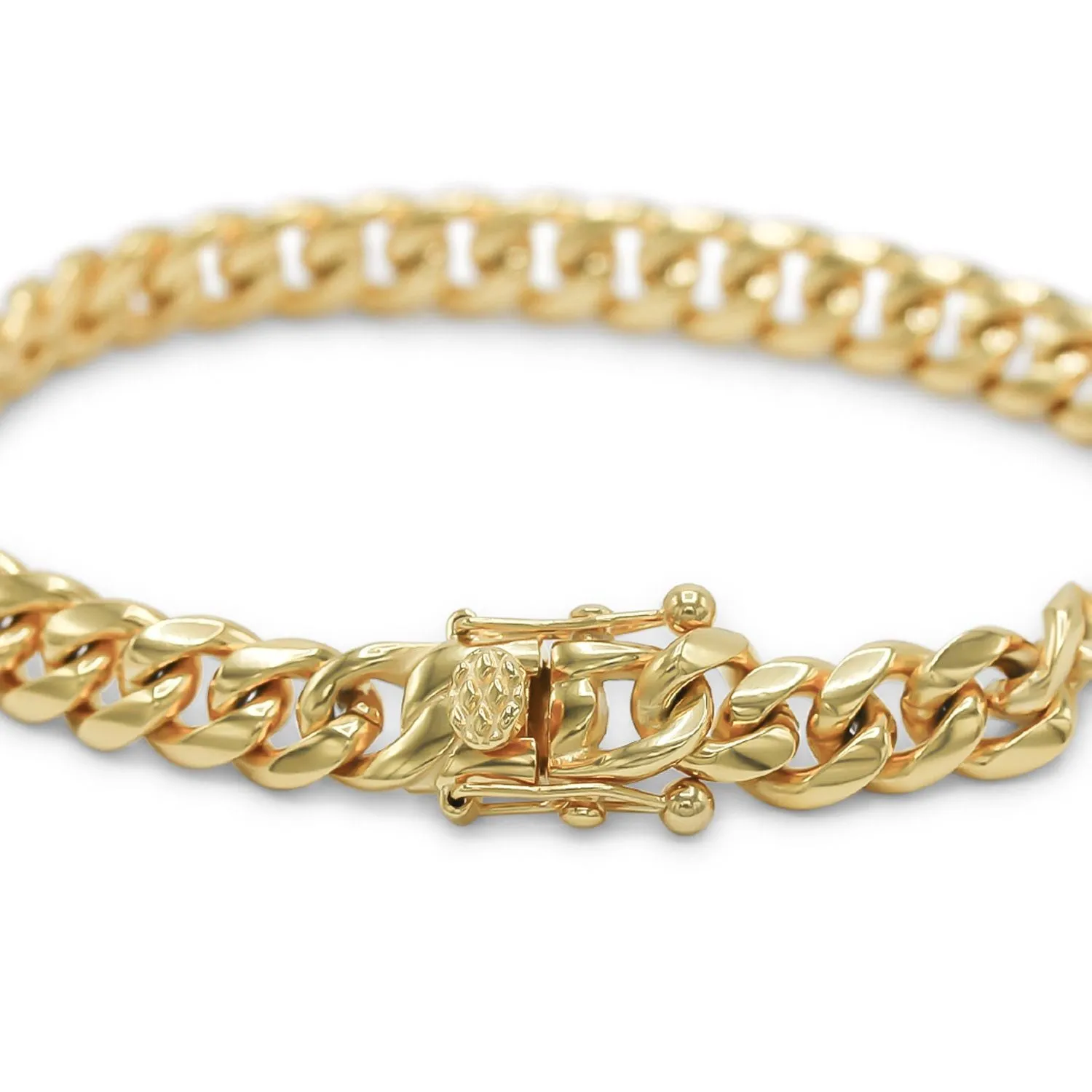 Cuban Link Chain 14K Gold Plated Curb Bracelet 8.5" Stainless Steel Jewelry For Men