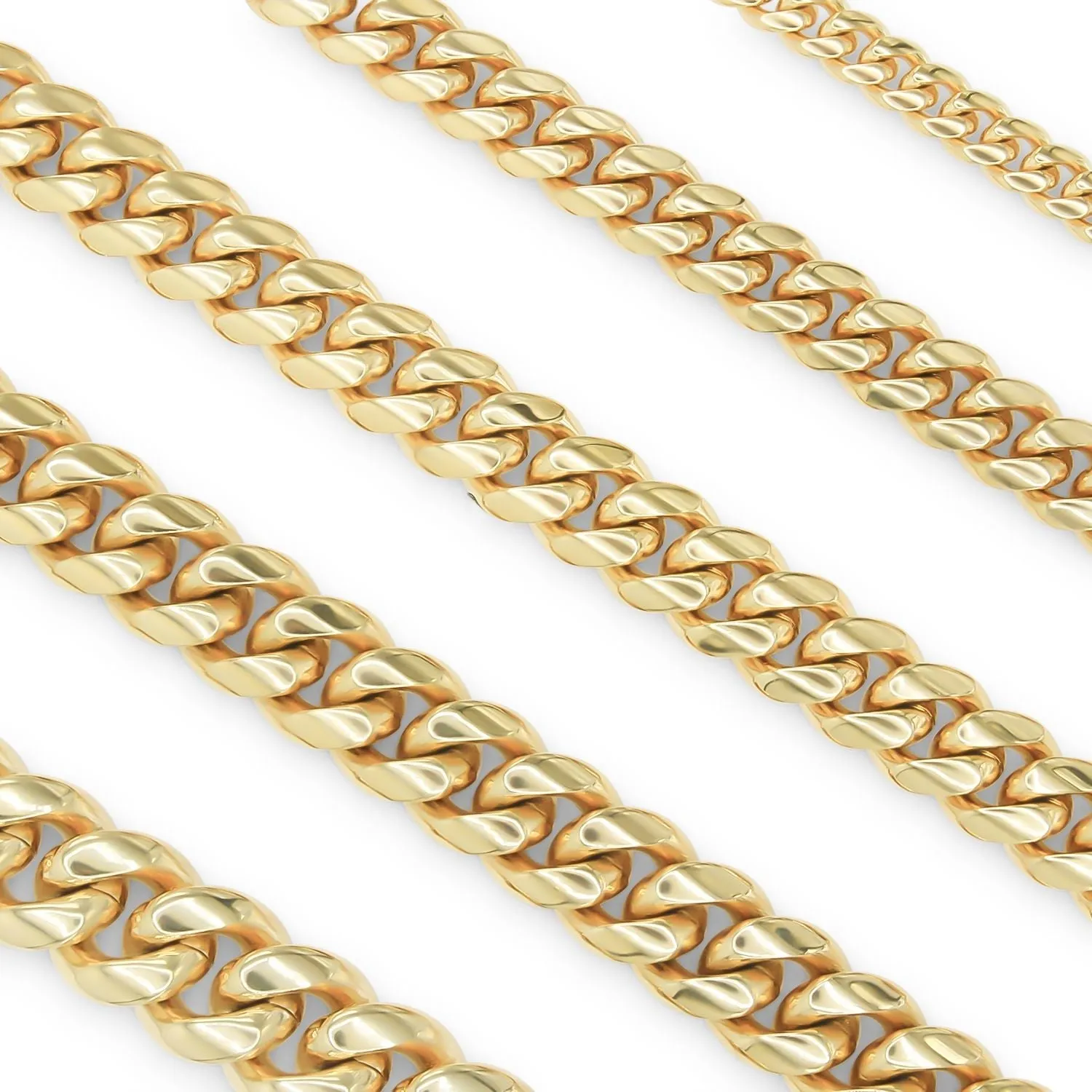 Cuban Link Chain 14K Gold Plated Curb Bracelet 8.5" Stainless Steel Jewelry For Men