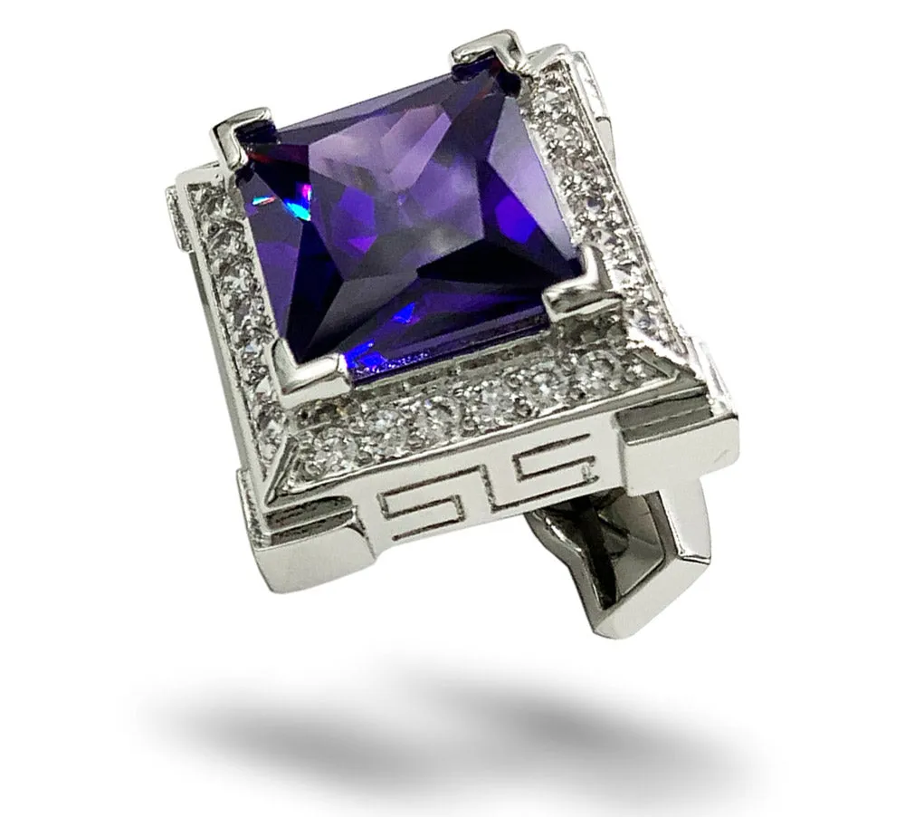 cufflink square purple