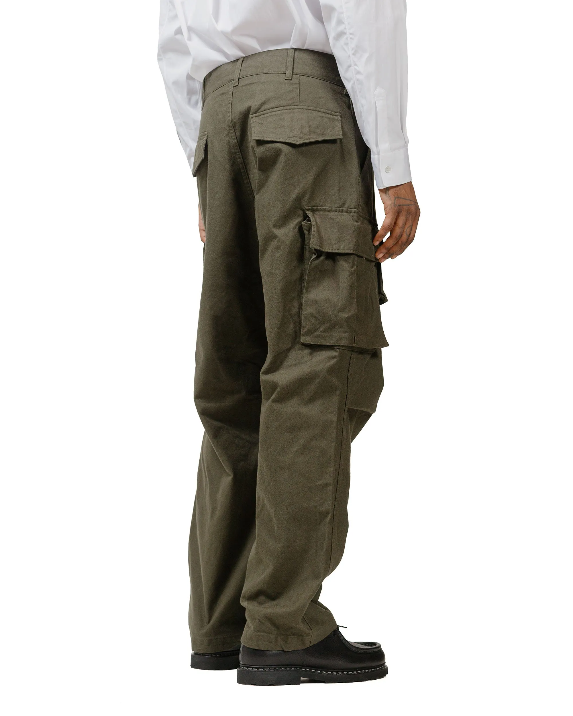 Engineered Garments FA Pant Olive Cotton Brushed Herringbone