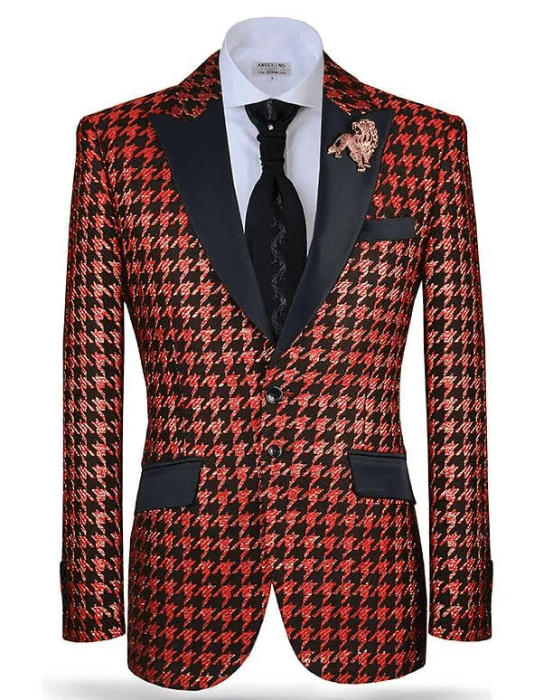 Fashion Suit, Hounds Red - Mens - Red - Blazer