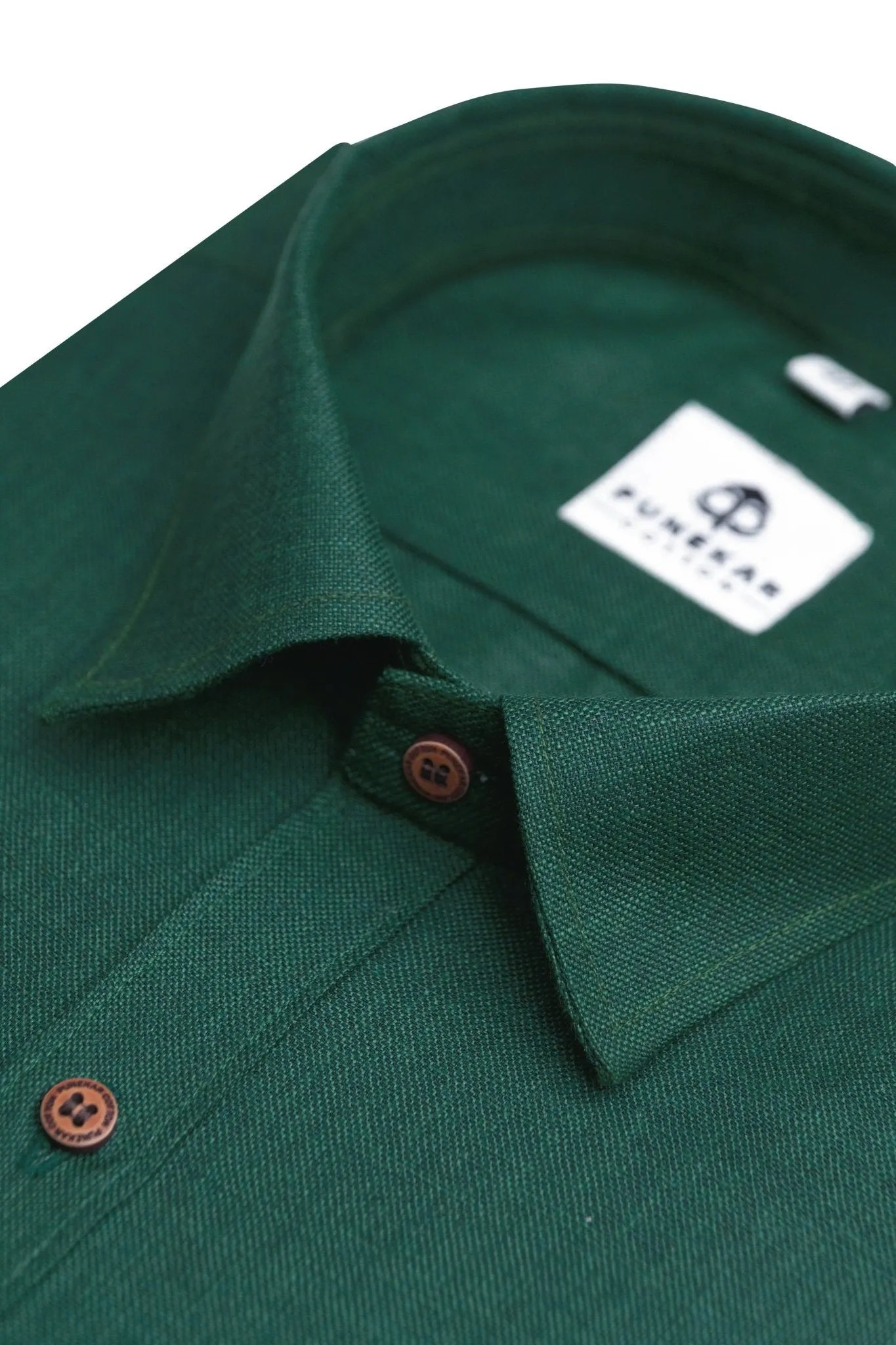 Forest Green Color Blended Linen Shirt For Men's