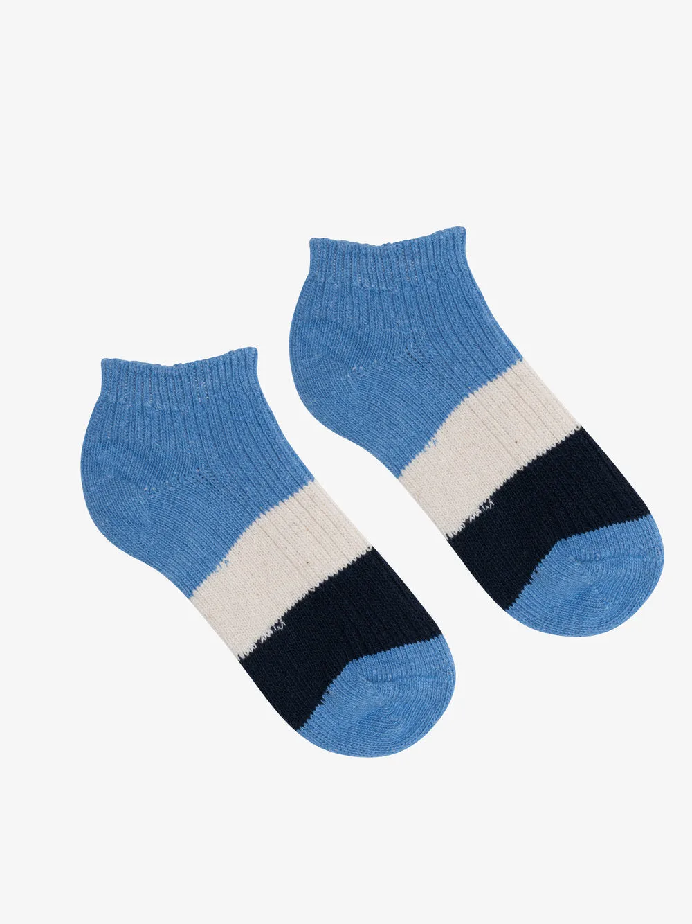 Heritage Crop Socks in Sky/Natural/Navy