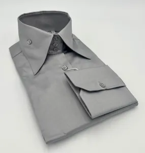 High Collar Shirt Gray