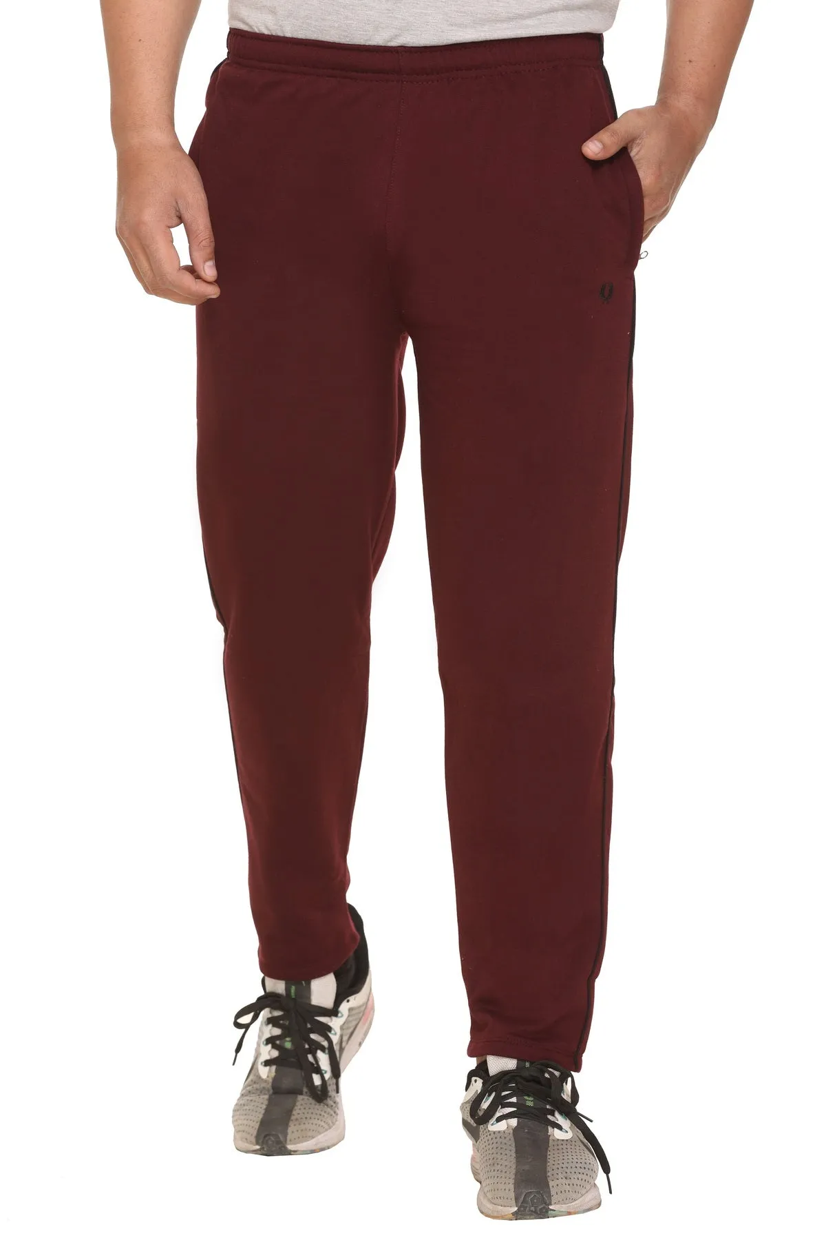 Jinxer Men Plus Size Winter Fleece Track Pants - Burgundy