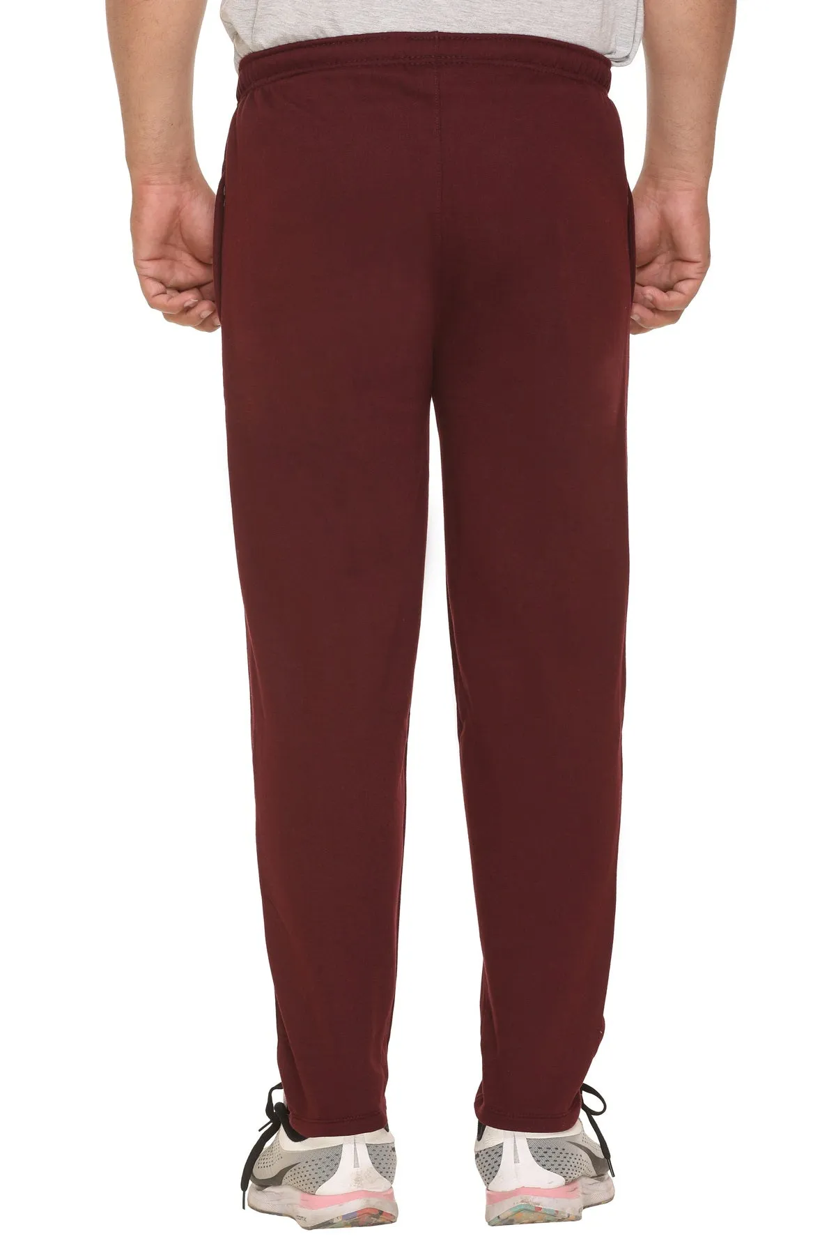 Jinxer Men Plus Size Winter Fleece Track Pants - Burgundy