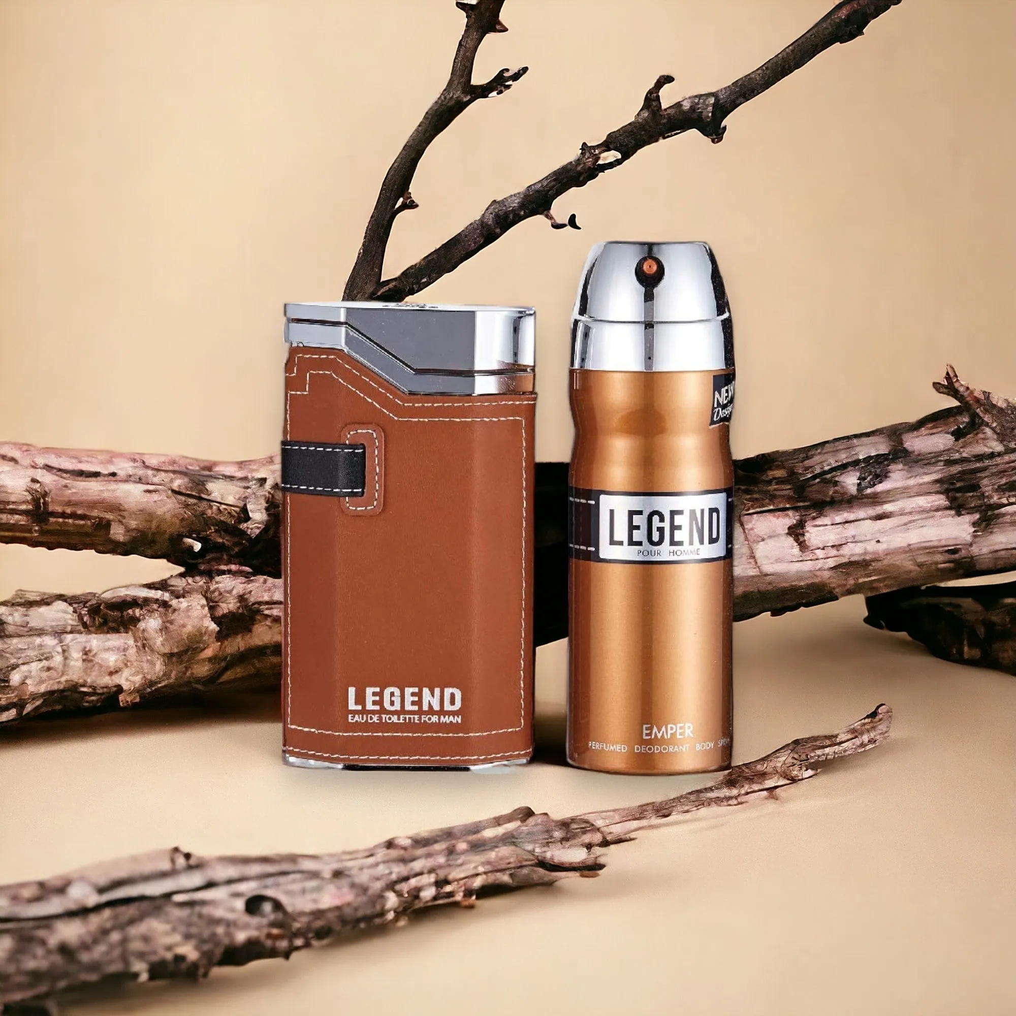 Legend Mens Eau de Toilette and Deodorant Combo Gift Set, 100 ml EDT   200 ml Deodorant