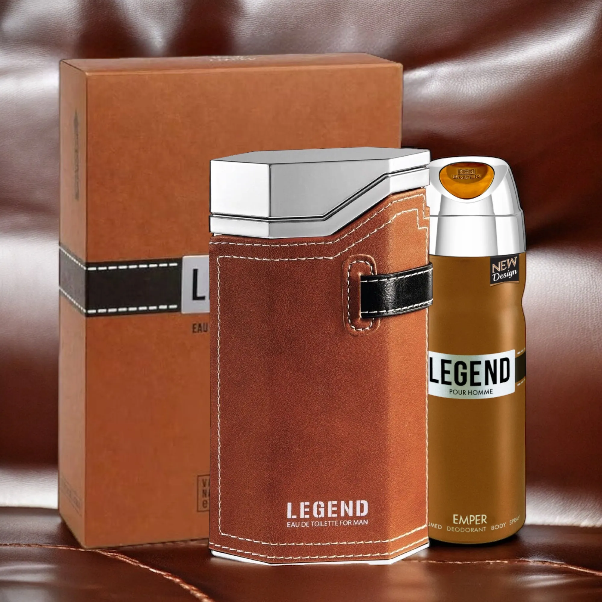 Legend Mens Eau de Toilette and Deodorant Combo Gift Set, 100 ml EDT   200 ml Deodorant