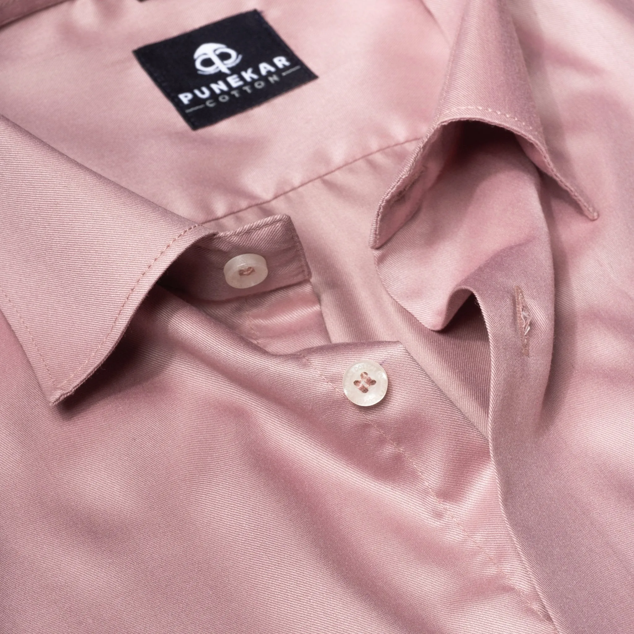 Light Pink Soft Satin Cotton Shirt For Men