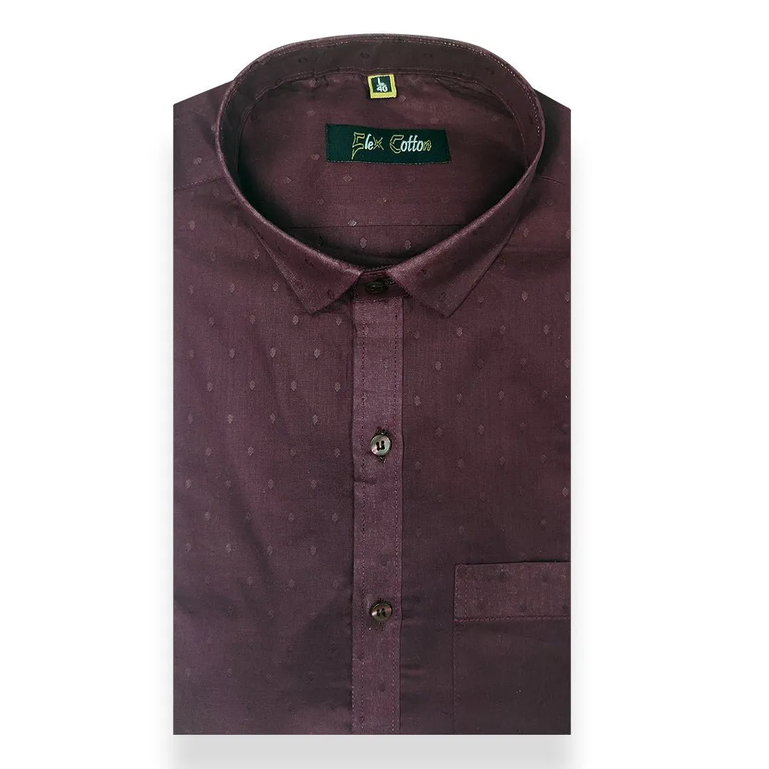 Maroon Color 100% Cotton Lawn Finish Shirt For Men