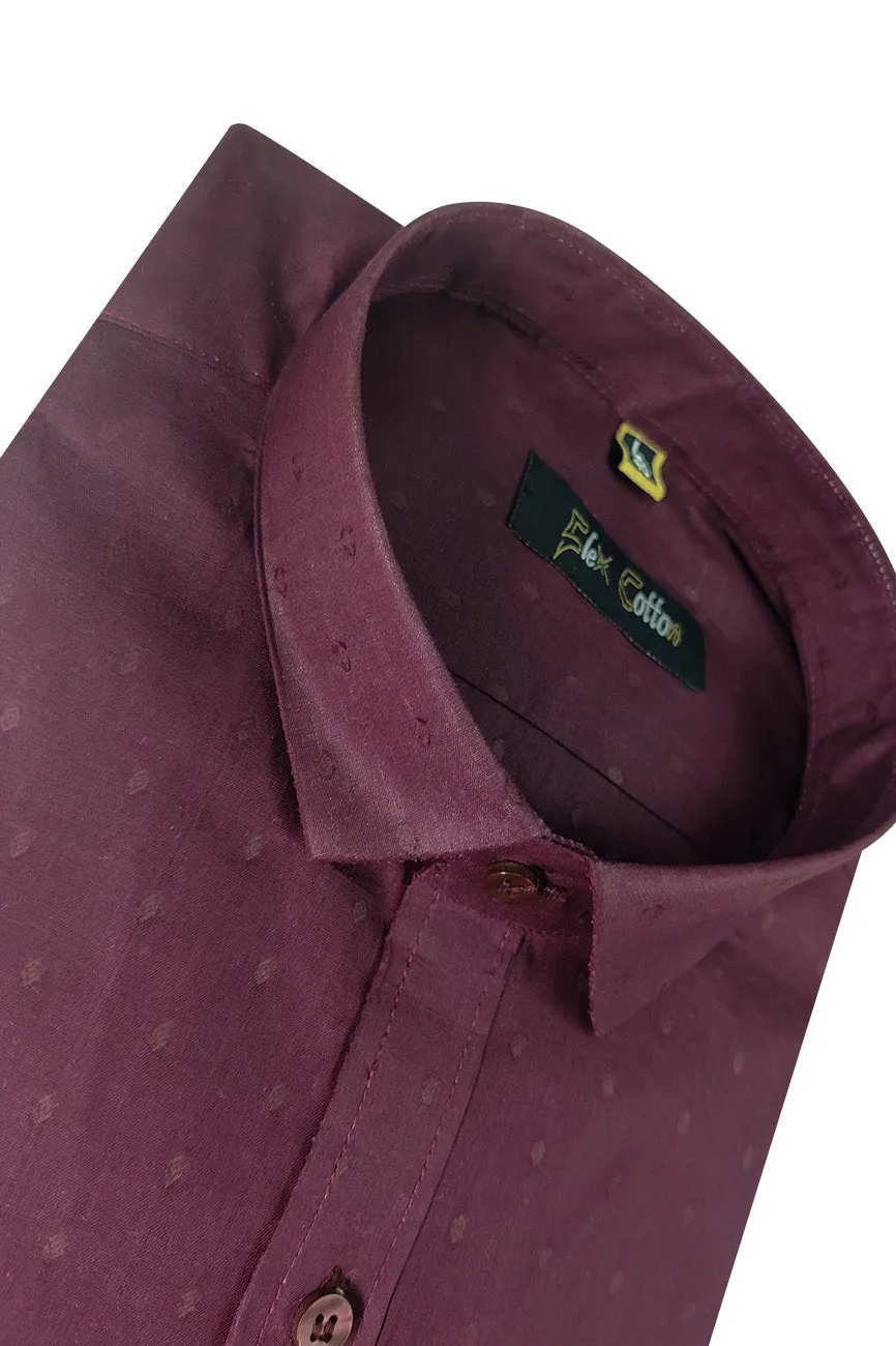 Maroon Color 100% Cotton Lawn Finish Shirt For Men