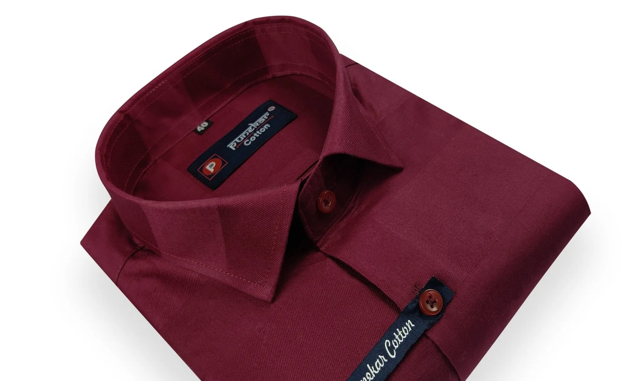 Maroon Color Cotton Wide Stripes Shirt For Men