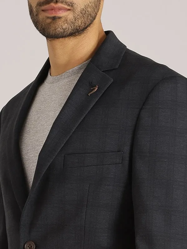 Men Checked Full Sleeve Casual Blazer