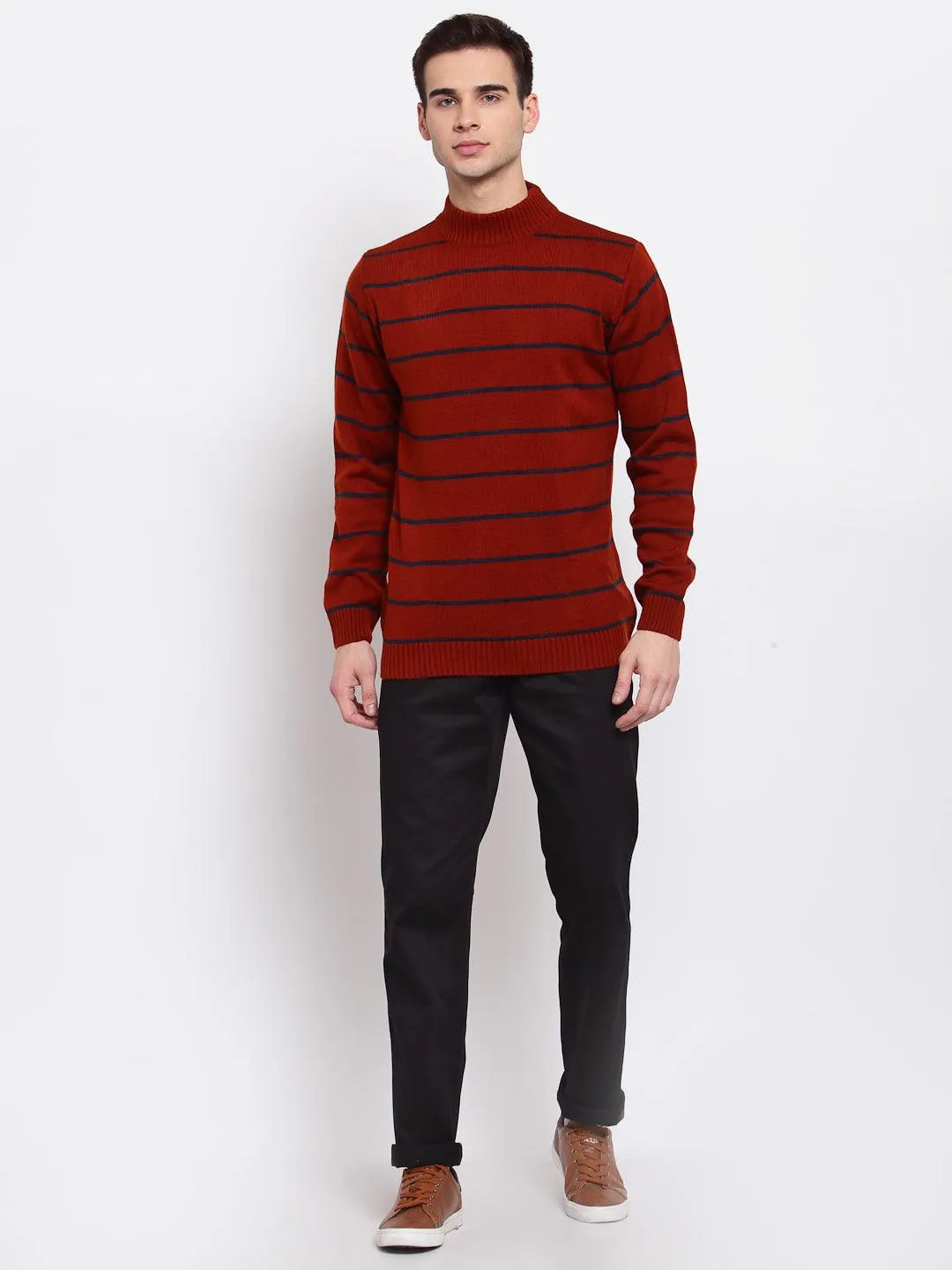 Men Striped Pullover