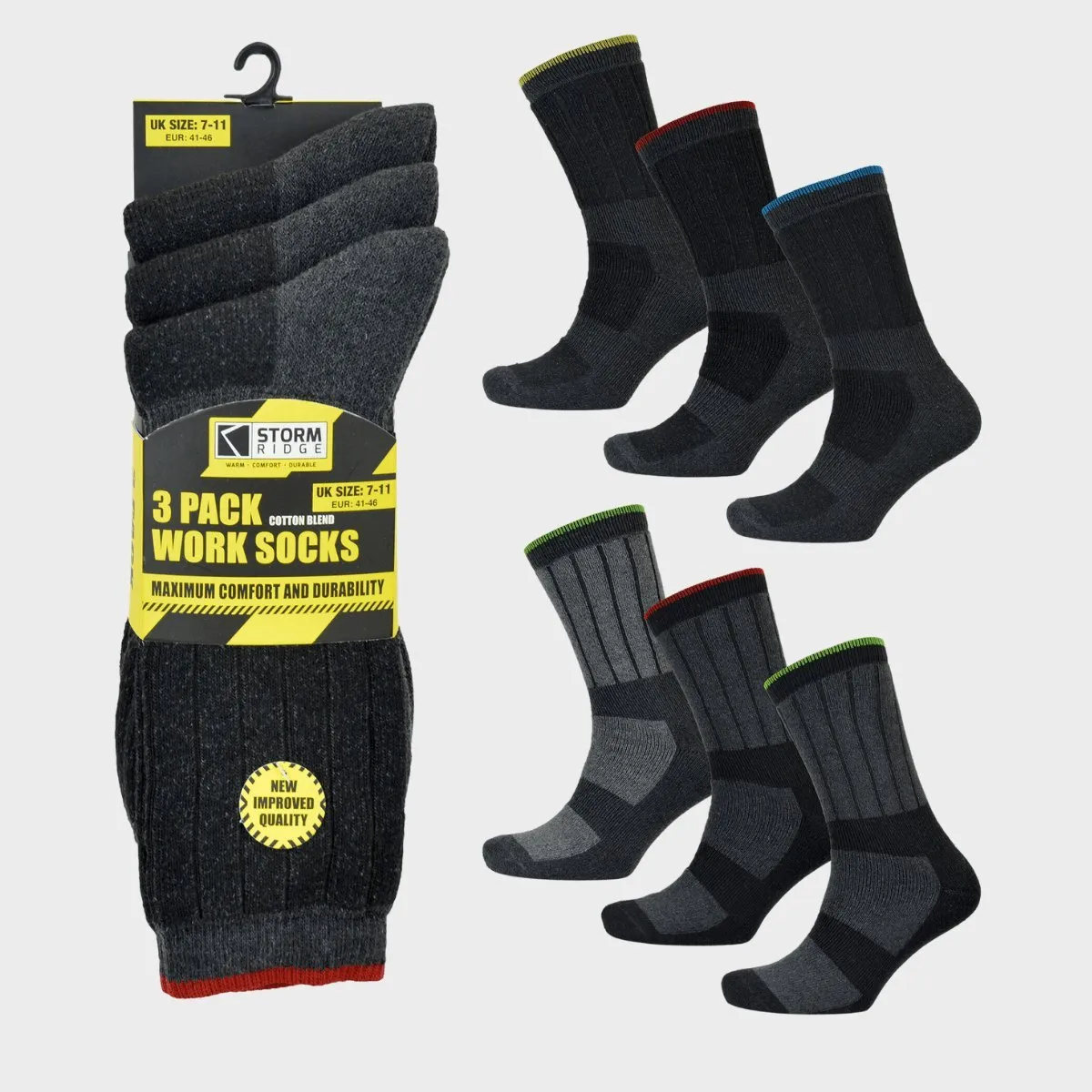 Men`s 3 Pack Work Socks