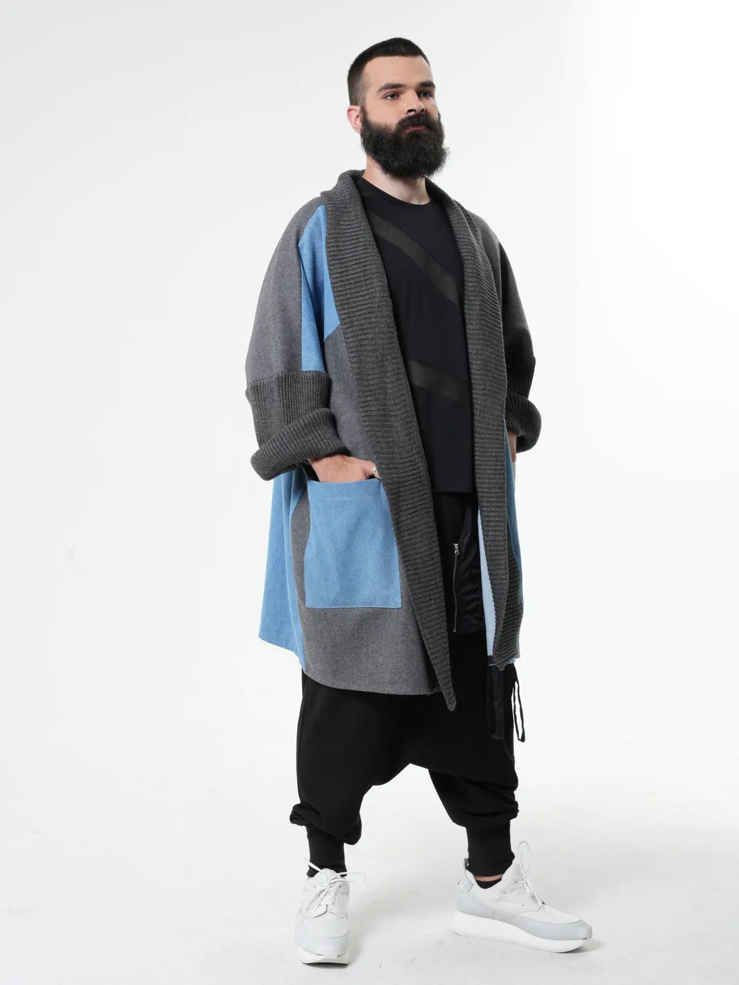 Men's Patchwork Cardigan