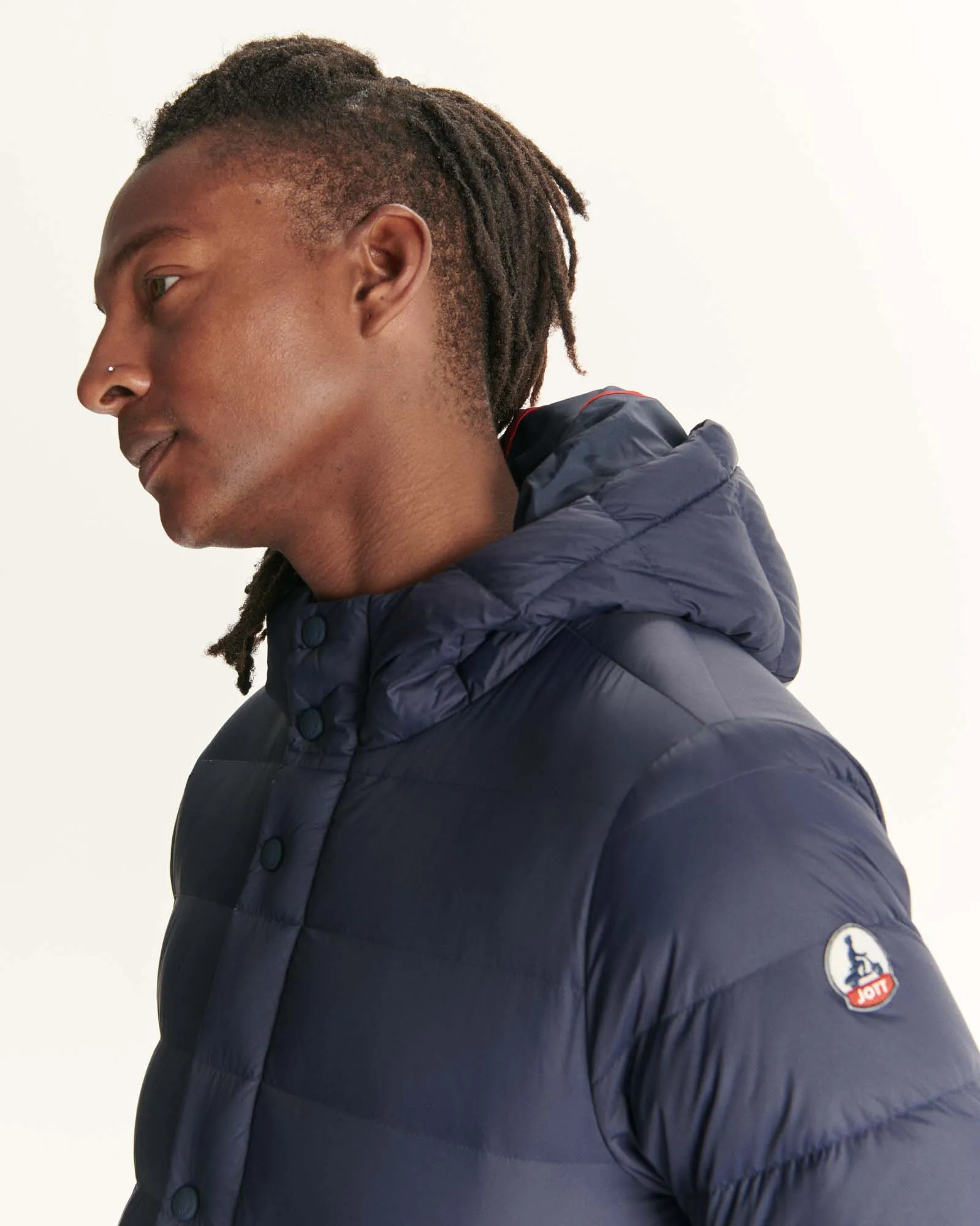 Navy Jorge hooded puffer jacket