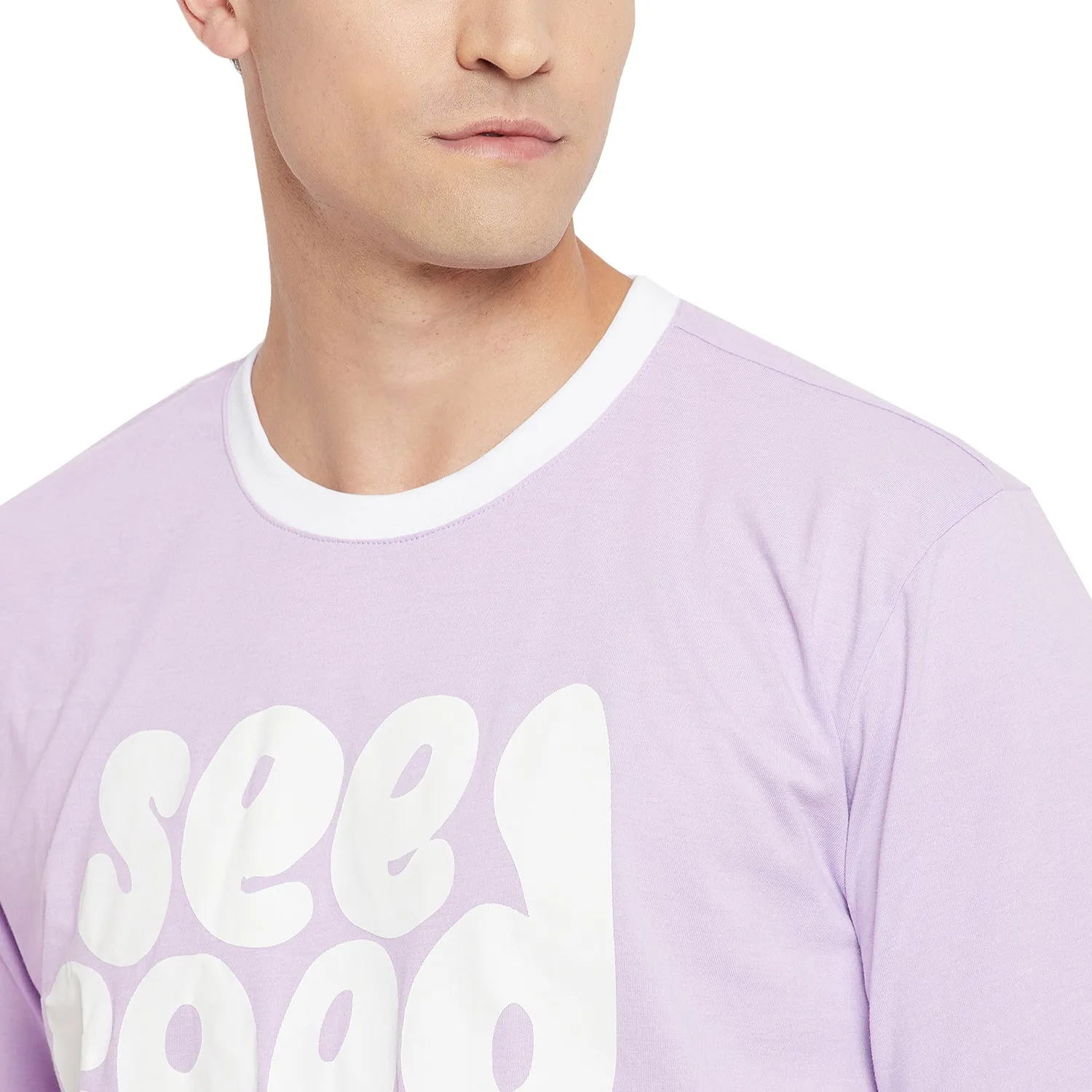 Plum Overisized Printed Tee