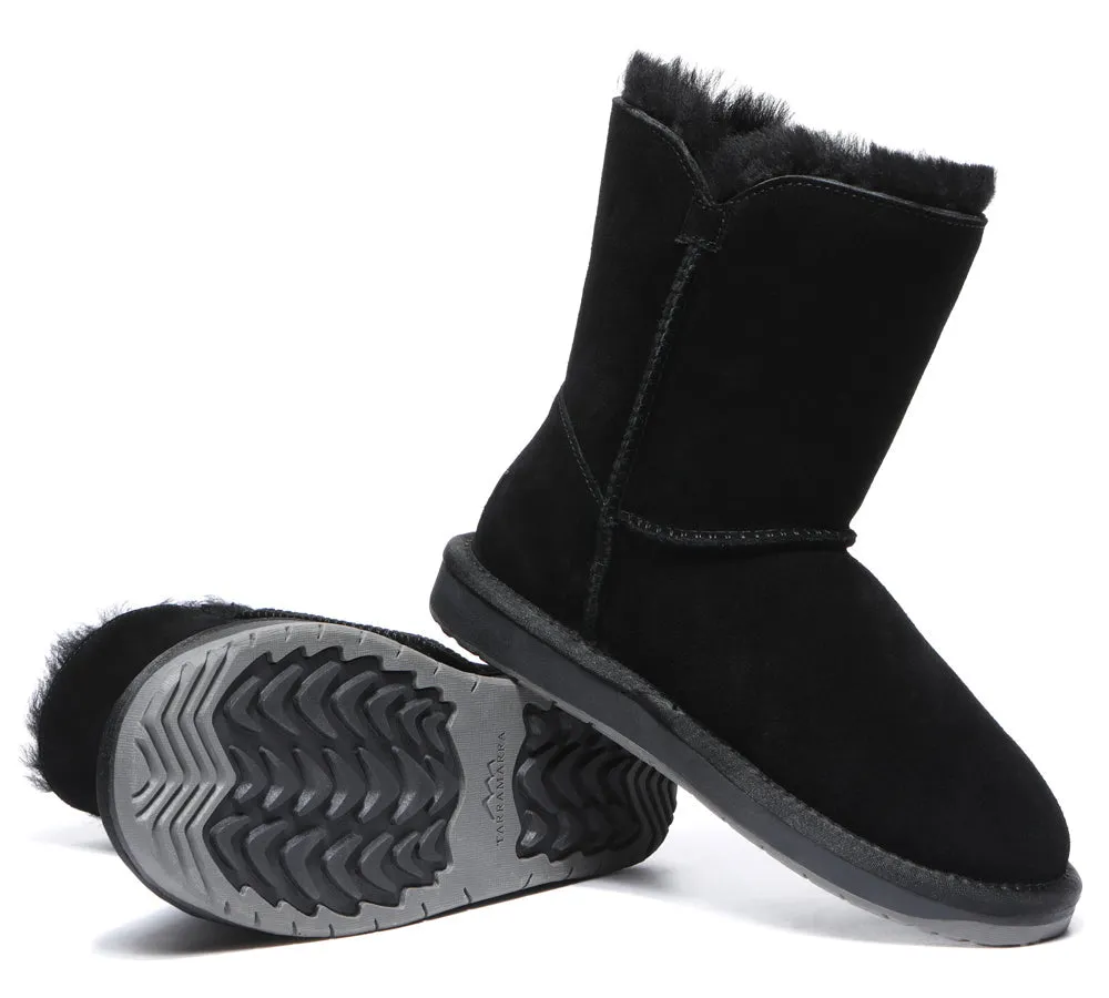 Premium Australian Sheepskin Boots Unisex Short Button Plus