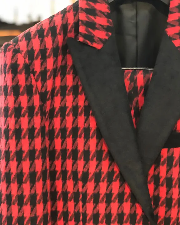 Prom Suits Houndstooth Red - Fashion Suits for Men