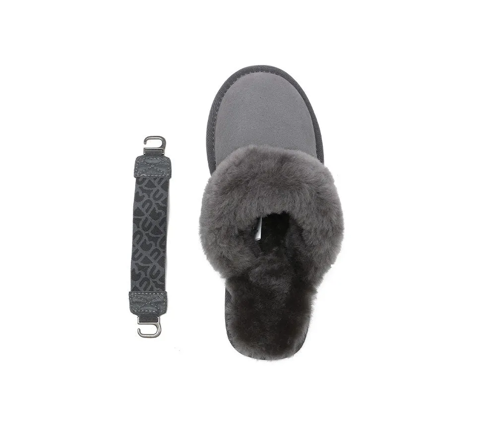 Removable Strap Slingback Sheepskin Slippers Lonsdale