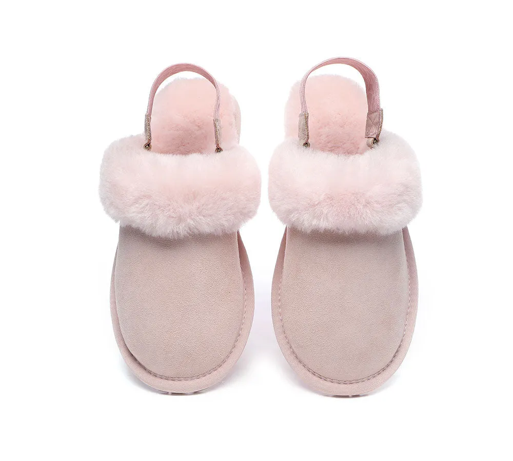 Removable Strap Slingback Sheepskin Slippers Lonsdale